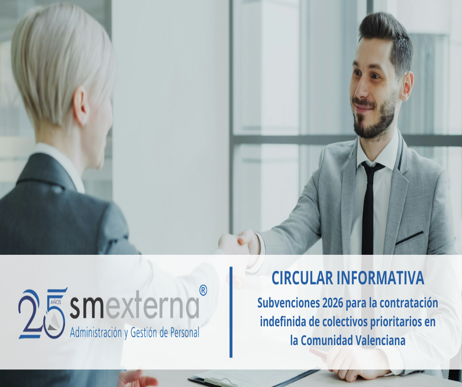 Subvenciones 2026 para la contratación indefinida de colectivos prioritarios en la Comunidad Valenciana